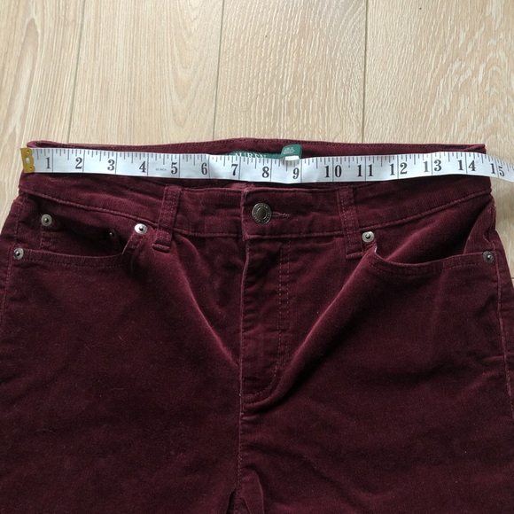 Lauren Ralph Lauren Burgundy Corduroy Premier Straight Pants Size 6P - Picture 3 of 16